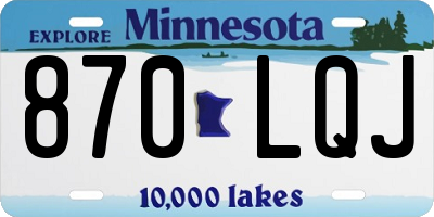 MN license plate 870LQJ
