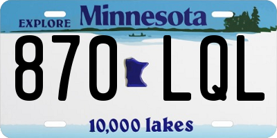 MN license plate 870LQL