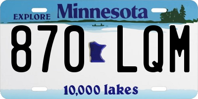 MN license plate 870LQM