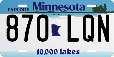 MN license plate 870LQN