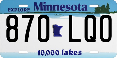 MN license plate 870LQO