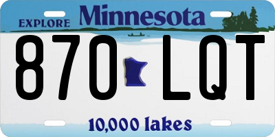 MN license plate 870LQT