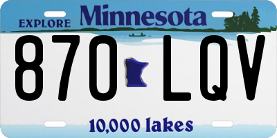 MN license plate 870LQV