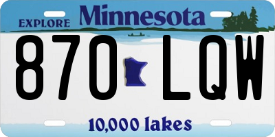 MN license plate 870LQW