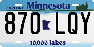 MN license plate 870LQY