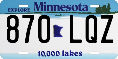 MN license plate 870LQZ