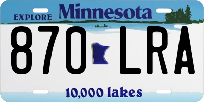 MN license plate 870LRA