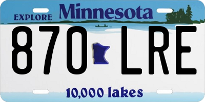 MN license plate 870LRE