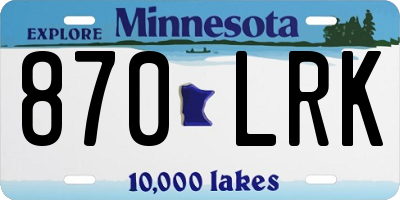MN license plate 870LRK