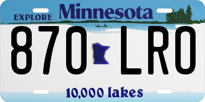 MN license plate 870LRO