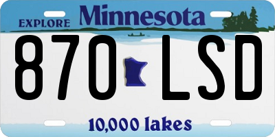 MN license plate 870LSD