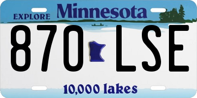 MN license plate 870LSE
