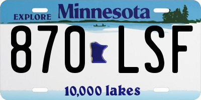 MN license plate 870LSF