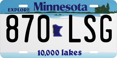 MN license plate 870LSG