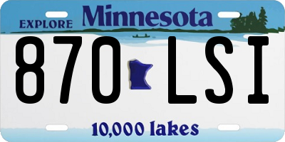 MN license plate 870LSI