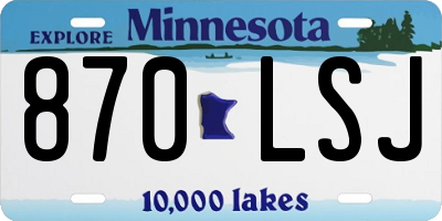 MN license plate 870LSJ