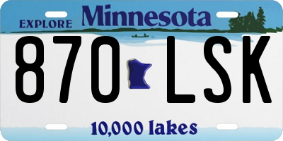 MN license plate 870LSK