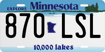 MN license plate 870LSL