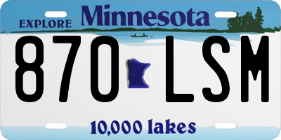 MN license plate 870LSM