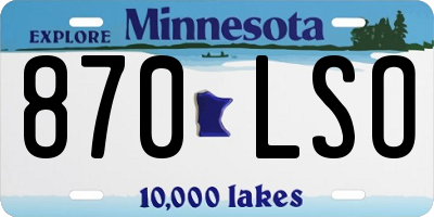 MN license plate 870LSO