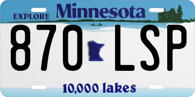 MN license plate 870LSP
