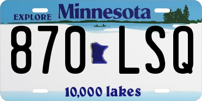 MN license plate 870LSQ