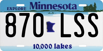 MN license plate 870LSS