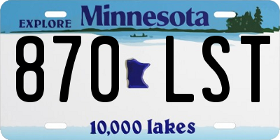 MN license plate 870LST