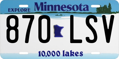 MN license plate 870LSV