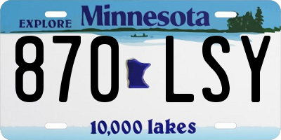 MN license plate 870LSY