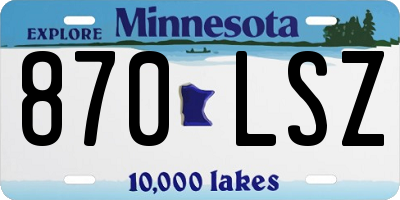 MN license plate 870LSZ