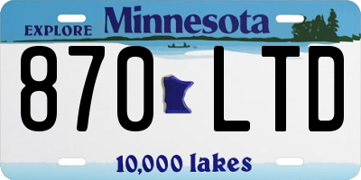 MN license plate 870LTD