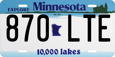 MN license plate 870LTE