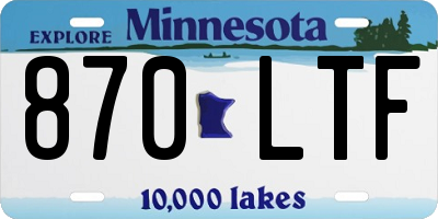 MN license plate 870LTF
