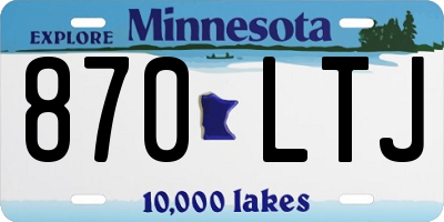 MN license plate 870LTJ
