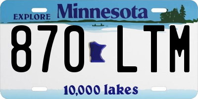 MN license plate 870LTM