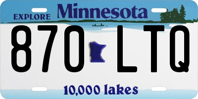 MN license plate 870LTQ