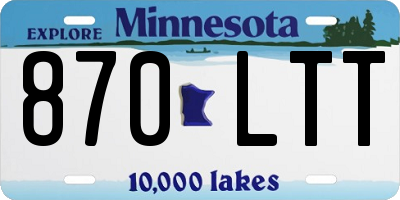 MN license plate 870LTT