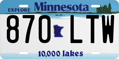 MN license plate 870LTW