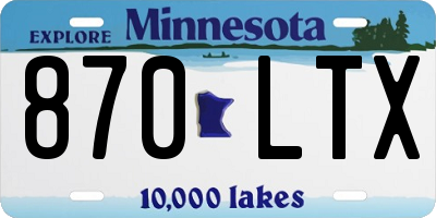 MN license plate 870LTX