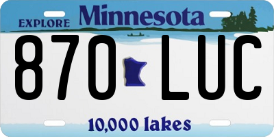 MN license plate 870LUC