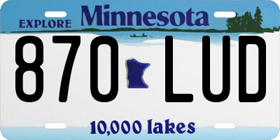 MN license plate 870LUD