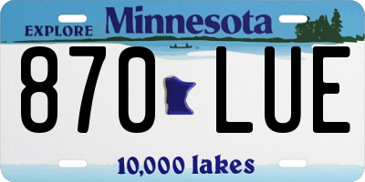 MN license plate 870LUE