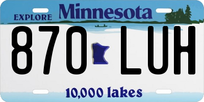 MN license plate 870LUH