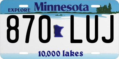 MN license plate 870LUJ