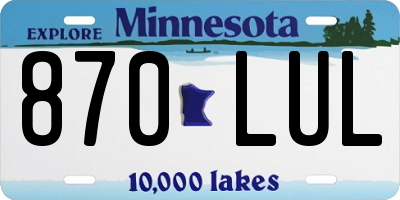 MN license plate 870LUL