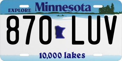 MN license plate 870LUV
