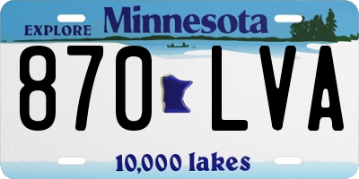MN license plate 870LVA
