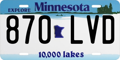 MN license plate 870LVD