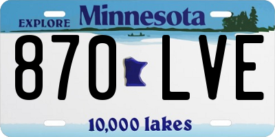 MN license plate 870LVE